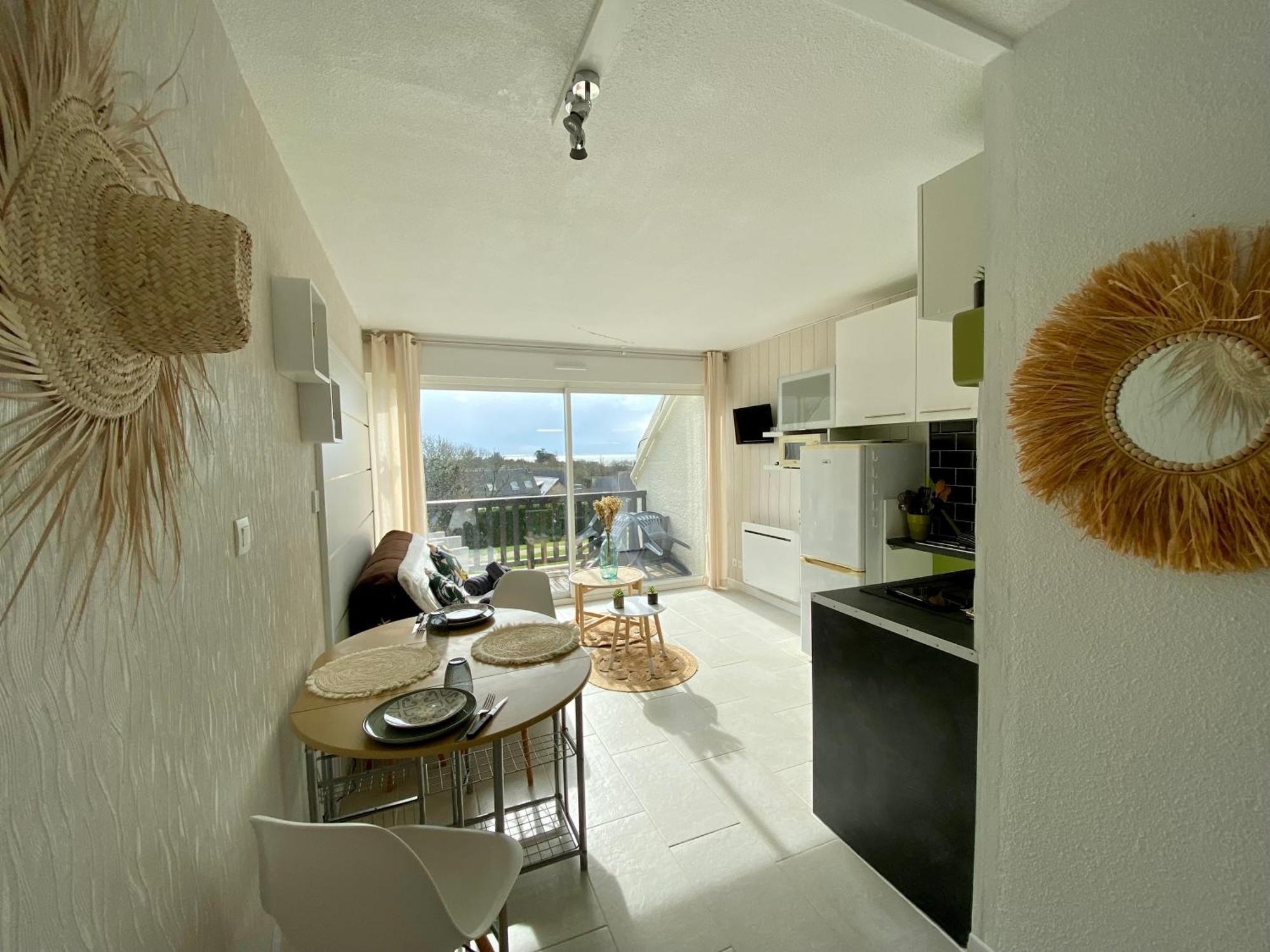 Studio Blue Horizon Vue Mer Guidel-Plage Ngoại thất bức ảnh